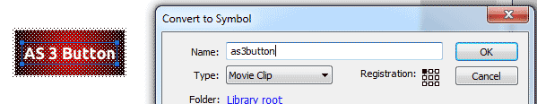 creating a button in as3